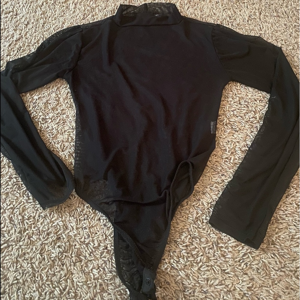 Mesh turtle neck bodysuit